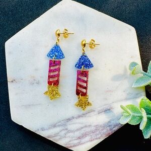 Fireworks Earrings 4th Of July independence day earrings